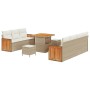 Conjunto de sofá de jardín 10 pcs beige y crema 80 x 80 x 71 cm
