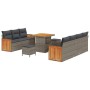 Conjunto de sofá de jardín Manual 10 pcs Gris 80 x 80 x 71 cm