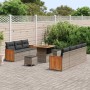 Conjunto de sofá de jardín Manual 10 pcs Gris 80 x 80 x 71 cm