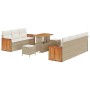 Conjunto de sofá de jardín 10 pcs beige y crema 90 x 55 x 71 cm