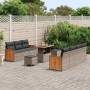 Conjunto de sofá de jardín Manual 10 pcs Gris 90 x 55 x 71 cm