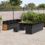 Conjunto de sofá de jardín Manual 11 pcs Negro 80 x 80 x 71 cm