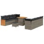 Conjunto de sofá de jardín Manual 11 pcs Gris 80 x 80 x 71 cm