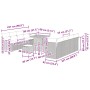 Conjunto de sofá de jardín Manual 11 pcs Gris 80 x 80 x 71 cm