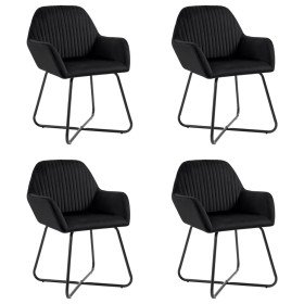Sillas de comedor 4 unidades terciopelo negro Sillas de comedor 4 unidades terciopelo negro