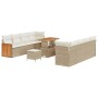 Conjunto de sofá de jardín 11 pcs beige y crema 90 x 55 x 71 cm