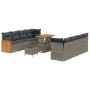 Conjunto de sofá de jardín Manual 11 pcs Gris 90 x 55 x 71 cm