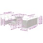 Conjunto de sofá de jardín Manual 11 pcs Gris 90 x 55 x 71 cm