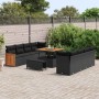 Conjunto de sofá de jardín 11 pcs Negro 100 x 100 x 71 cm