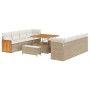 Conjunto de sofá de jardín con cojín 11 pcs beige y crema