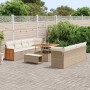 Conjunto de sofá de jardín con cojín 11 pcs beige y crema