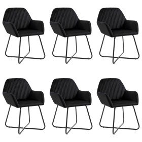 Silla de comedor 6 unidades terciopelo negro Silla de comedor 6 unidades terciopelo negro