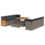 Conjunto de sofá de jardín Manual 11 pcs Gris 100 x 100 x 71 cm