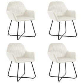 Sillas de comedor 4 unidades terciopelo crema Sillas de comedor 4 unidades terciopelo crema