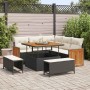 Conjunto de sofá de jardín con cojín 8 pcs Negro y crema
