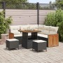 Conjunto de sofá de jardín 8 pcs Negro y crema 80 x 80 x 71 cm