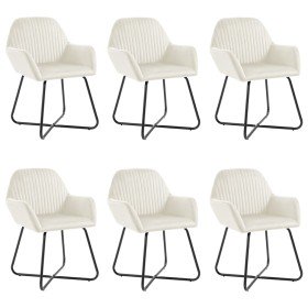 Sillas de comedor 6 unidades de terciopelo crema Sillas de comedor 6 unidades de terciopelo crema