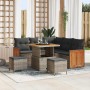 Conjunto de sofá de jardín con cojín 8 pcs Gris 80 x 80 x 71 cm