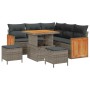 Conjunto de sofá de jardín con cojín 8 pcs Gris 80 x 80 x 71 cm