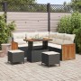 Conjunto de sofá de jardín 8 pcs Negro y crema 90 x 55 x 71 cm