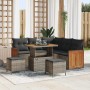 Conjunto de sofá de jardín con cojín 8 pcs Gris 90 x 55 x 71 cm