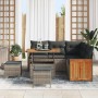Conjunto de sofá de jardín con cojín 8 pcs Gris 90 x 55 x 71 cm