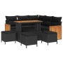 Conjunto de sofá de jardín 9 pcs Negro 110 x 55 x 71 cm