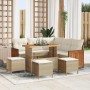 Conjunto de sofá de jardín 9 pcs beige y crema 110 x 55 x 71 cm