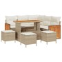 Conjunto de sofá de jardín 9 pcs beige y crema 110 x 55 x 71 cm