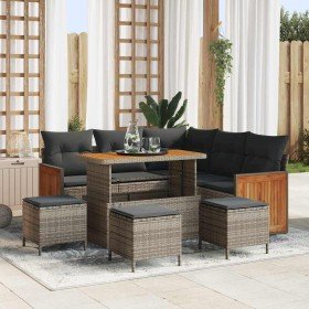 Conjunto de sofá de jardín 9 pcs Gris 110 x 55 x 71 cm