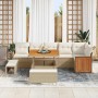 Conjunto de sofá de jardín con cojín 9 pcs beige y crema