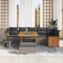 Conjunto de sofá de jardín 9 pcs Gris 100 x 100 x 71 cm