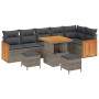 Conjunto de sofá de jardín con cojín 9 pcs Gris 80 x 80 x 71 cm