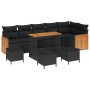 Conjunto de sofá de jardín 10 pcs Negro 110 x 55 x 71 cm