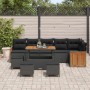 Conjunto de sofá de jardín 10 pcs Negro 110 x 55 x 71 cm