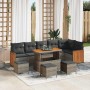 Conjunto de sofá de jardín 10 pcs Gris 110 x 55 x 71 cm