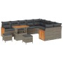 Conjunto de sofá de jardín 12 pcs Gris 90 x 55 x 71 cm