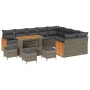 Conjunto de sofá de jardín 13 pcs Gris 110 x 55 x 71 cm