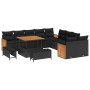 Conjunto de sofá de jardín 13 pcs Negro 100 x 100 x 71 cm