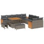 Conjunto de sofá de jardín 13 pcs Gris 100 x 100 x 71 cm