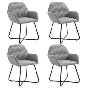 Sillas de comedor 4 unidades tela gris claro Sillas de comedor 4 unidades tela gris claro