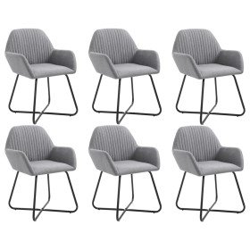 Sillas de comedor 6 unidades de tela gris claro Sillas de comedor 6 unidades de tela gris claro