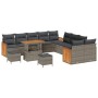 Conjunto de sofá de jardín 13 pcs Gris 90 x 55 x 71 cm