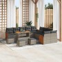 Conjunto de sofá de jardín 14 pcs Gris 110 x 55 x 71 cm