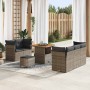 Conjunto de sofá de jardín con cojín 8 pcs Gris 80 x 80 x 71 cm