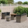Conjunto de sofá de jardín con cojín 8 pcs Gris 80 x 80 x 71 cm