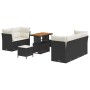 Conjunto de sofá de jardín 8 pcs Negro y crema 90 x 55 x 71 cm