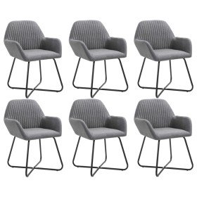 Sillas de comedor 6 unidades tela gris oscuro Sillas de comedor 6 unidades tela gris oscuro