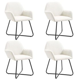 Sillas de comedor 4 unidades tela color crema Sillas de comedor 4 unidades tela color crema