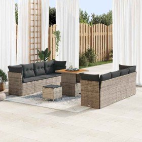 Conjunto de sofá de jardín con cojín Manual 11 pcs Gris en Sofás de exterior | Comprar online en Foro24